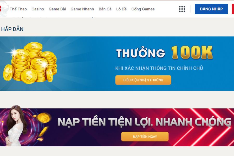 Thưởng 100k cực đã khi xác nhận thông tin